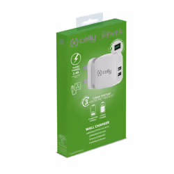 Celly TC2USBTURBOUK Caricabatterie per dispositivi mobili Fotocamera, Comandi di gaming, Cuffie, Telefono cellulare, Power bank, Smartphone, Orologio intelligente, Tablet, Orologio, Indossabili Bianco AC Ricarica rapida Interno - Vista aggiuntiva 4