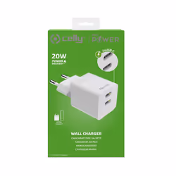 Celly TC2USBC20WWH Caricabatterie per dispositivi mobili Smartphone, Tablet Bianco AC Interno - Vista aggiuntiva 4
