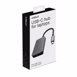 Celly PROHUB4IN1SV hub di interfaccia USB 2.0 Type-C Grigio