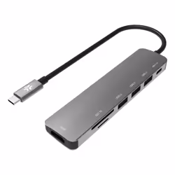 Celly PROHUB7IN1, Cablato, USB 3.2 Gen 1 (3.1 Gen 1) Type-C, Grigio, MicroSD (TransFlash), SD, 5 Gbit/s, 4K Ultra HD