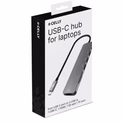 Celly PROHUB7IN1 Cablato USB 3.2 Gen 1 (3.1 Gen 1) Type-C Grigio