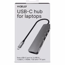 Celly PROHUB7IN1 Cablato USB 3.2 Gen 1 (3.1 Gen 1) Type-C Grigio