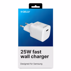 Celly UCTC1USBC25WWH Caricabatterie per dispositivi mobili Universale Bianco AC Interno