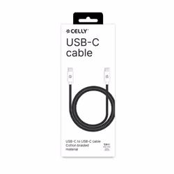 Celly USBCUSBCCOTTBK cavo USB 1,5 m USB C Nero, Bianco