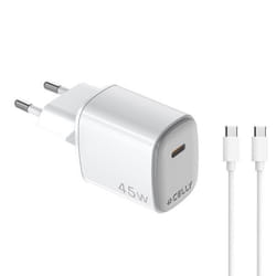 Celly UPTC1USBC45WCTC Caricabatterie per dispositivi mobili Smartphone, Tablet Bianco AC, USB Ricarica rapida Interno