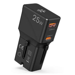 Celly MULTIPLUGSL25W Caricabatterie per dispositivi mobili Cuffie, Smartphone, Tablet Nero AC Ricarica rapida Interno