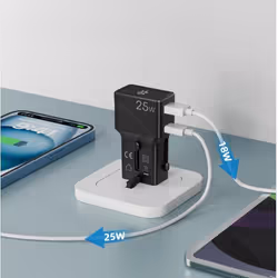 Celly MULTIPLUGSL25W Caricabatterie per dispositivi mobili Cuffie, Smartphone, Tablet Nero AC Ricarica rapida Interno - Vista aggiuntiva 5