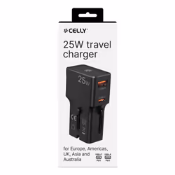 Celly MULTIPLUGSL25W Caricabatterie per dispositivi mobili Cuffie, Smartphone, Tablet Nero AC Ricarica rapida Interno - Vista aggiuntiva 6