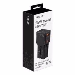 Celly MULTIPLUGSL25W Caricabatterie per dispositivi mobili Cuffie, Smartphone, Tablet Nero AC Ricarica rapida Interno - Vista aggiuntiva 7