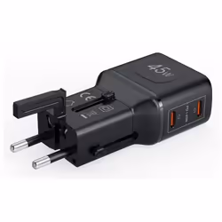 Celly MULTIPLUGSL45W Caricabatterie per dispositivi mobili Cuffie, Smartphone, Tablet Nero AC Ricarica rapida Interno - Vista aggiuntiva 4