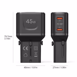 Celly MULTIPLUGSL45W Caricabatterie per dispositivi mobili Cuffie, Smartphone, Tablet Nero AC Ricarica rapida Interno - Vista aggiuntiva 5