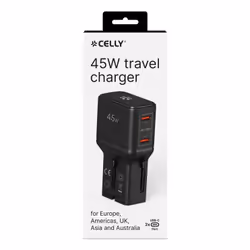 Celly MULTIPLUGSL45W Caricabatterie per dispositivi mobili Cuffie, Smartphone, Tablet Nero AC Ricarica rapida Interno - Vista aggiuntiva 7