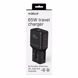Celly MULTIPLUGSL65W Caricabatterie per dispositivi mobili Cuffie, Smartphone, Tablet Nero AC Ricarica rapida Interno - Vista aggiuntiva 6