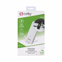 Celly WLFASTSTANDWH Caricabatterie per dispositivi mobili Smartphone Bianco USB Carica wireless Interno - Vista aggiuntiva 6