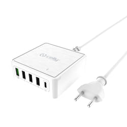 Celly PSUSBC60WWH Caricabatterie per dispositivi mobili Universale Bianco AC Ricarica rapida Interno