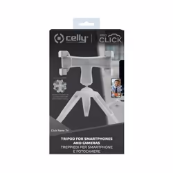 Celly CLICKNANOTRIWH treppiede Smartphone/fotocamera di azione 3 gamba/gambe Bianco - Vista aggiuntiva 5