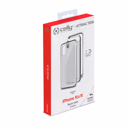 Celly Attraction - iPhone Xs/X custodia per cellulare 5.8" Cover Argento, Trasparente - Vista aggiuntiva 4
