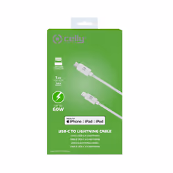 Celly USBLIGHTTYPECWH cavo per cellulare Bianco 1 m USB C Lightning - Vista aggiuntiva 4