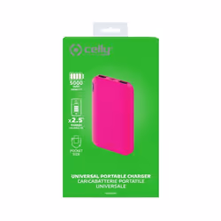 Celly PBE5000 Ioni di Litio 5000 mAh Carica wireless Rosa - Vista aggiuntiva 4