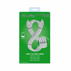 Celly USBCUSBCMAGWH cavo USB USB 3.2 Gen 1 (3.1 Gen 1) 1 m USB C Bianco - Vista aggiuntiva 2
