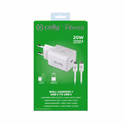 Celly TC1C20WTYPECWH Caricabatterie per dispositivi mobili Universale Bianco AC Interno - Vista aggiuntiva 4