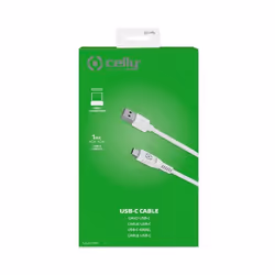 Celly USB-CWH cavo USB 1 m USB A USB C Bianco - Vista aggiuntiva 3