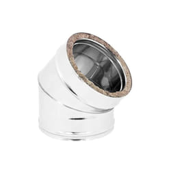 Curva 45° doppia parete acciaio inox aisi 316 parte interna aisi 304 parte esterna ø200 interno - ø250 esterno - sp. 0,5 mm europrofil
