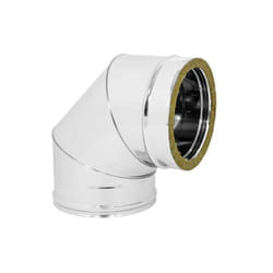 Curva 90° doppia parete acciaio inox aisi 316 parte interna aisi 304 parte esterna ø200 interno - ø250 esterno - sp. 0,5 mm europrofil
