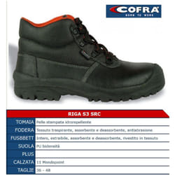 Cofra ® - Scarpe Antinfortunistiche Riga Alta In Pelle S3 Src Cofra Linea First Protettiva - 44