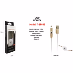 Cavo USB Filo Ricarica per iPhone Samsung Huawei 5V - 2000mA 1MT Maxtech F-SP002Il cavo di ricarica F-SP002 di Maxtech è prog ...