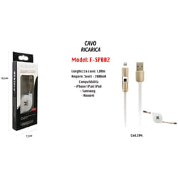Maxtech - Cavo Usb Filo Ricarica Per Iphone Samsung Huawei 5volt - 2000ma 1mt F-sp002 -