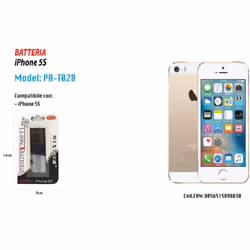 BATTERIA PER IPHONE 5S SMARTPHONE INTERNA DI RICAMBIO 1560MAH MAXTECH PA-T028BATTERIA IPHONE 5SLa batteria interna a litio da ...