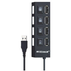 Maxtech - Caricatore Multipresa Hub 4 Porte Usb 2.0 Singola Windows Macos Hub-04 -