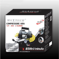 Compressore Aria Portatile 85lt/min 12v Silenziato 30a 10bar Auto Moto Co-ar01 - - Maxtech