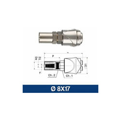 Fraschetti - rubinetto innesto rapido universale con portagomma per compressore 14486V ø 8X17 (14487)