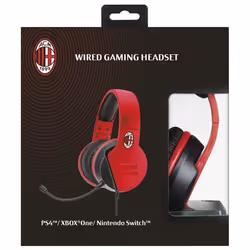 Qubick AC Milan Auricolare Cablato A Padiglione Gaming Rosso - Vista aggiuntiva 4