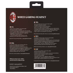 Qubick AC Milan Auricolare Cablato A Padiglione Gaming Rosso - Vista aggiuntiva 5