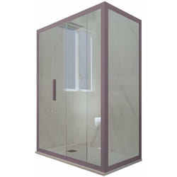 Forte - Box doccia 70x120 1 anta scorrevole h 200 Lavanda Deco Duo