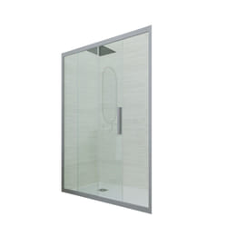Porta doccia scorrevole 100 CM H 200 Vetro Trasparente Profilo Silver mod. Deco