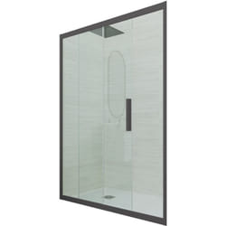 Porta doccia Antracite scorrevole cm nicchia vetro Deco
