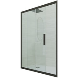 Porta doccia Nero Matt scorrevole cm nicchia vetro Deco