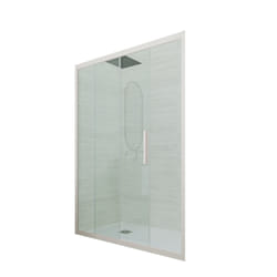 Porta doccia scorrevole 150 CM H 200 Vetro Trasparente Profilo Champagne mod. Deco