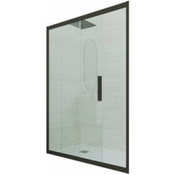 Porta doccia Nero Matt scorrevole cm nicchia vetro Deco