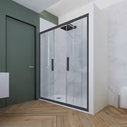 Porta doccia scorrevole 120 CM H 200 Vetro Trasparente Profilo Antracite mod. Glam - Vista aggiuntiva 2