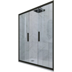 Porta doccia Nero Matt scorrevole cm nicchia vetro Glam