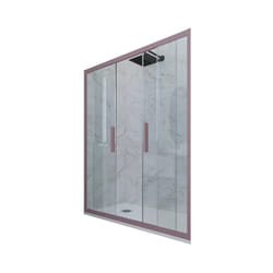 Porta doccia scorrevole 120 CM H 200 Vetro Trasparente Profilo Lavanda mod. Glam