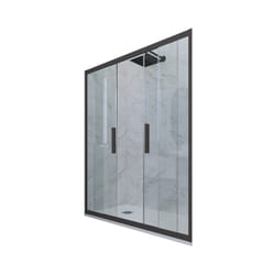 Porta doccia scorrevole 140 CM H 200 Vetro Trasparente Profilo Antracite mod. Glam