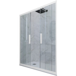 Porta doccia Bianco Matt scorrevole cm nicchia vetro Glam