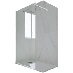 Walk in parete doccia Bianco Matt cm vetro nicchia Kolors