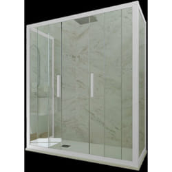 Forte - Box doccia scorrevole 3 lati 70x120x70 cm Bianco Star Trio